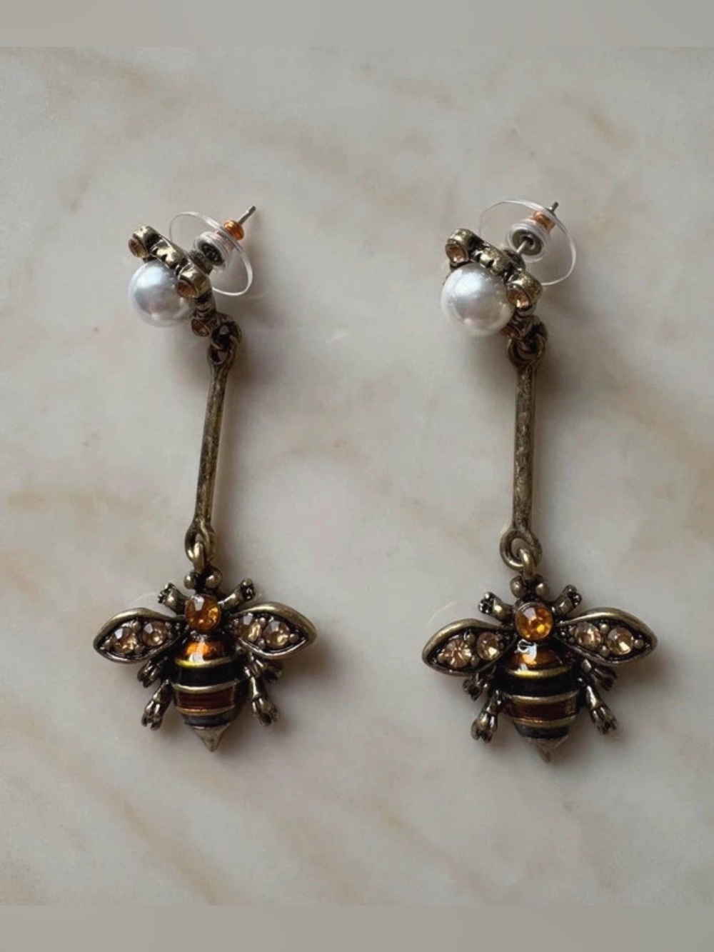 Vintage inspired Bee Dangle Earrings - Women's Jewelry